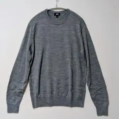 UNIQLO エクストラファインメリノクルーネックセーター グレー M