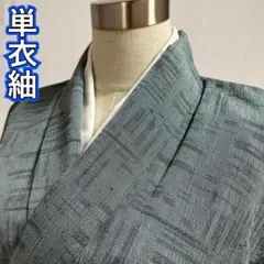 ◎KU741 単衣 紬 身丈151cm 夏用 広襟 着物 正絹