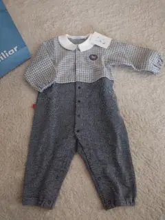 familiar チェック柄ロンパース 70　新品未使用