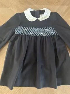 parentsdream 刺繍入り長袖ワンピース ネイビーのサムネイル