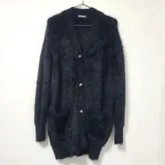 美品✨ MARY QUANT シャギーニット ブラック カーディガン デイジー