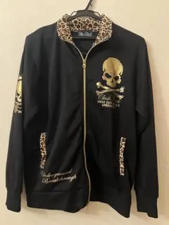 ギャル 悪羅悪羅 平成ギャル y2k 黒金 ヒョウ柄 ドクロ 骸骨 パーカー
