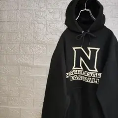 PORT&COMPANYカレッジビッグロゴ古着スウェットパーカー黒M