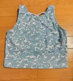 SUKALA　水色ボタニカル柄　ロゴストラップ　ヨガウェア　Мサイズ