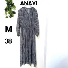 ANAYI シフォンストライプフラワー柄ギャザーワンピース ANAYI シフォンストライプフラワー柄ギャザーワンピース - メルカリ