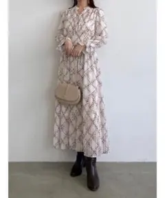 【美品】SNIDEL Sustainableプリーツチェックワンピース