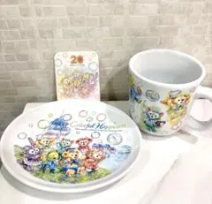 ダッフィー＆フレンズ カラフルハピネス スーベニア マグカップ プレート シール
