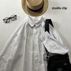 c292＊ studio clip フレア コットンシャツ