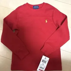 新品　Polo Ralph Lauren 長袖Tシャツ　赤　ニット　ワッフル生地