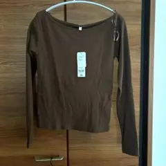 coca 長袖Tシャツ　リブカットソー ブラウン Mサイズ