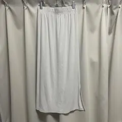 GU ホワイト スリット入り ロングスカート
