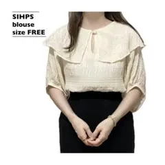 SHIPS Colors シップスカラーズ シャーリング ビッグカラー ブラウスのサムネイル