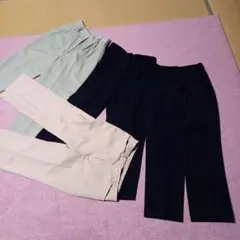 スラックス 3点セット ミントグリーン ブラック ベージュ