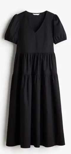 H&M ロングコットンワンピース ブラックのサムネイル