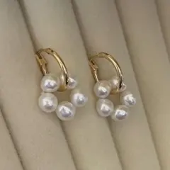 5点おまとめ　淡水5粒パールのピアス　結婚式　前撮り　誕プレ　ゴールド 一点物 淡水5粒パールのピアス 結婚式 前撮り 誕プレ ゴールド - メルカリ