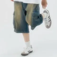 【CIAOPANIC・チャオパニック】UNISEX ハーフカーゴデニムパンツのサムネイル