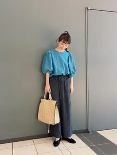 6 ロク roku パフスリーブ カットソー ユナイテッドアローズ Tシャツ 青