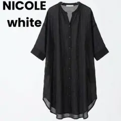 ニコル ニコルホワイト シアーシャツワンピース FREE 黒 ブラック 美品のサムネイル
