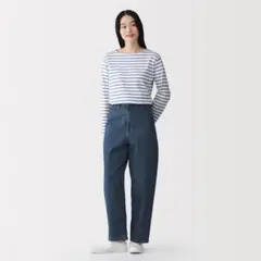 新品未使用　無印良品　木の実から作ったカポック混　デニムコクーンパンツ　 Mのサムネイル