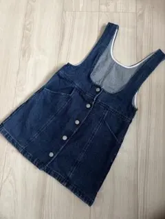 ダークデニム ジャンバースカート ノースリーブ