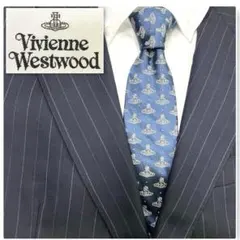 ヴィヴィアンウエストウッド　ネクタイ　オーブ柄　総柄　細め　光沢有り
