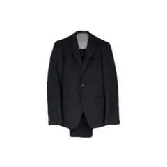 メンズスーツ 2パンツ 美品 ダークグレー チェック ウール