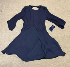 七分袖　フレアワンピース