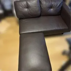 ダークブラウン レザー コーナーソファ