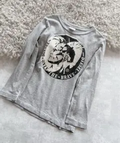 【DIESEL】ディーゼル キッズ 長袖Tシャツ グレー ロゴプリント　サイズ６