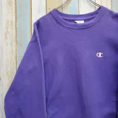 HA441☆チャンピオン☆リバースウィーブスウェットトレーナー☆刺繍ロゴ☆紫☆M