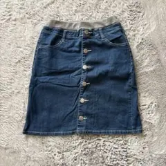 デニムブルー ボタン付きスカート 100cm~