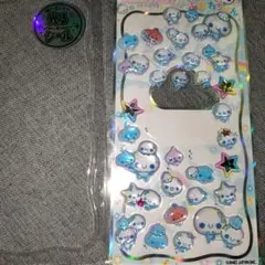 光るジュエルプチドロップストーンつき ぷくぷくあわわちゃん シール