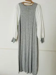 SHIPSグレー 長袖カットソーマキシワンピース