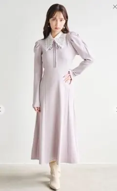 新品未使用 LILLIAN CARAT ビジューカラー付ニットワンピース