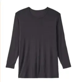 FIBER HEAT 長袖クルーネック 黒 ／Mサイズ