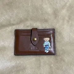 ポロラルフローレン カードケース パスケース ポロベア ブラウン