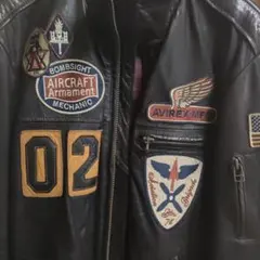 美品 AVIREX ブラックレザージャケット Lサイズ