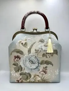 ハンドメイド　大きながま口バッグ　#725