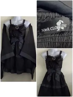 【NieR CLOTHING】 2WAY袖取り外し可能着物袖付きゴシックドレス