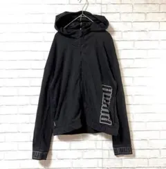 訳あり【PUMA/プーマ】フルジップ パーカー ブラック フード ロゴ シンプル