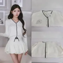 ♡ ダーリッチ Darich ♡ バイカラーシグネチャーDRニットカーディガン