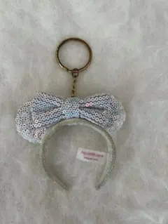 ミニーマウス風スパンコールキーホルダー