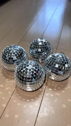 미러 볼 오너먼트 직경 8cm x 4 개 세트