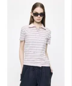 moussy STRIPED TINY POLO シャツのサムネイル
