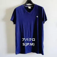 Abercrombie&Fitch.アバクロ.ネイビー.Vネック Tシャツ.S