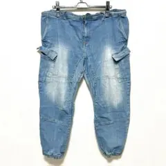 訳あり LARU【4L】ジョガーパンツ 大きいサイズ デニム リメイク用