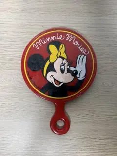 ディズニーランド　当時物　ミニーマウス　手鏡　ハンドミラー　赤　昭和レトロ