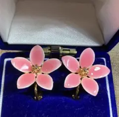 フラワー ピンク イヤリング
