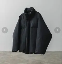 wool gaba irregular sleeve loose puffer