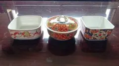 有田焼 しん窯 青花 / 錦松梅 光峰作 / たち吉 赤絵金彩 小鉢 3点セットのサムネイル